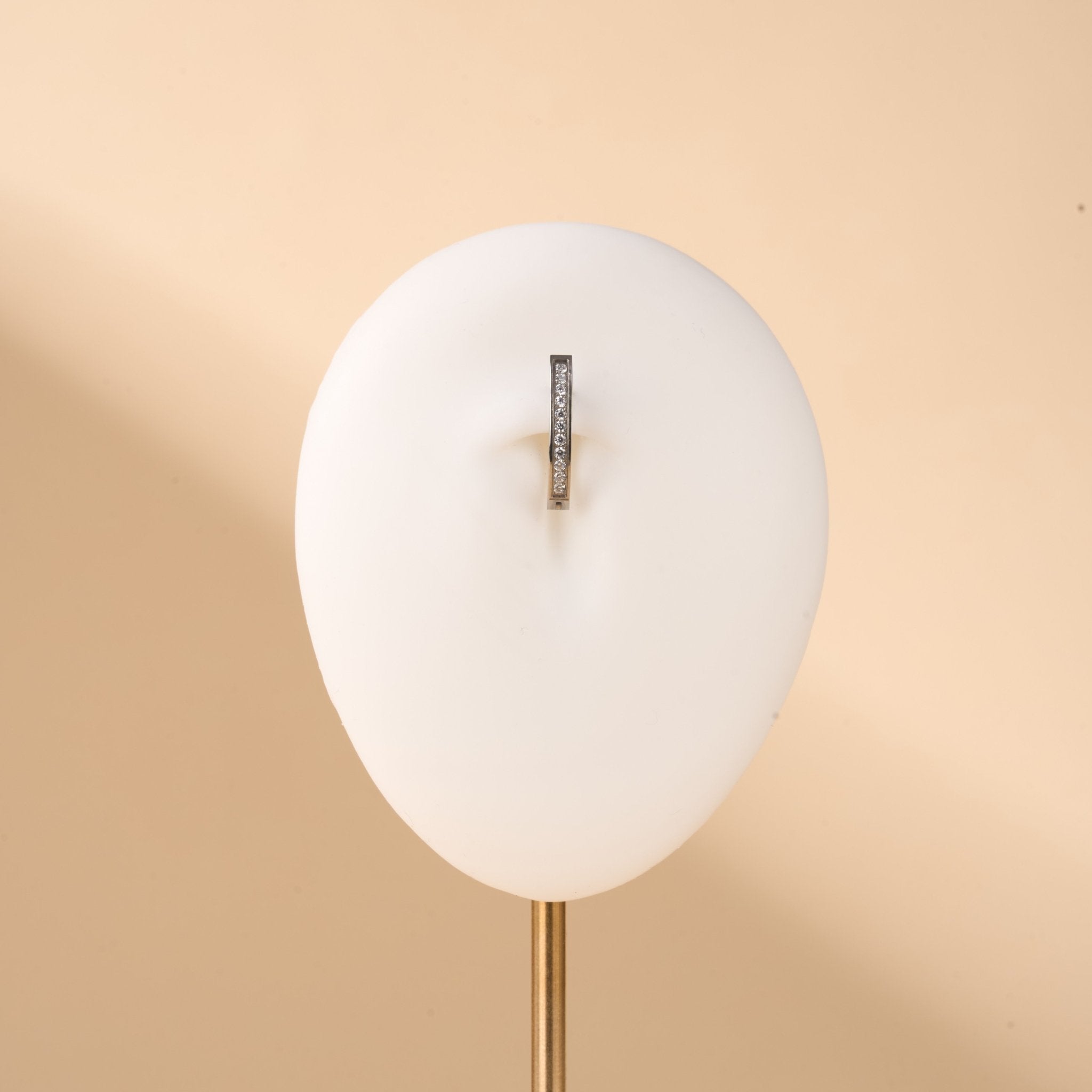 Piercing ombelico cerchietto con pietre bianche in argento - NovaNavel