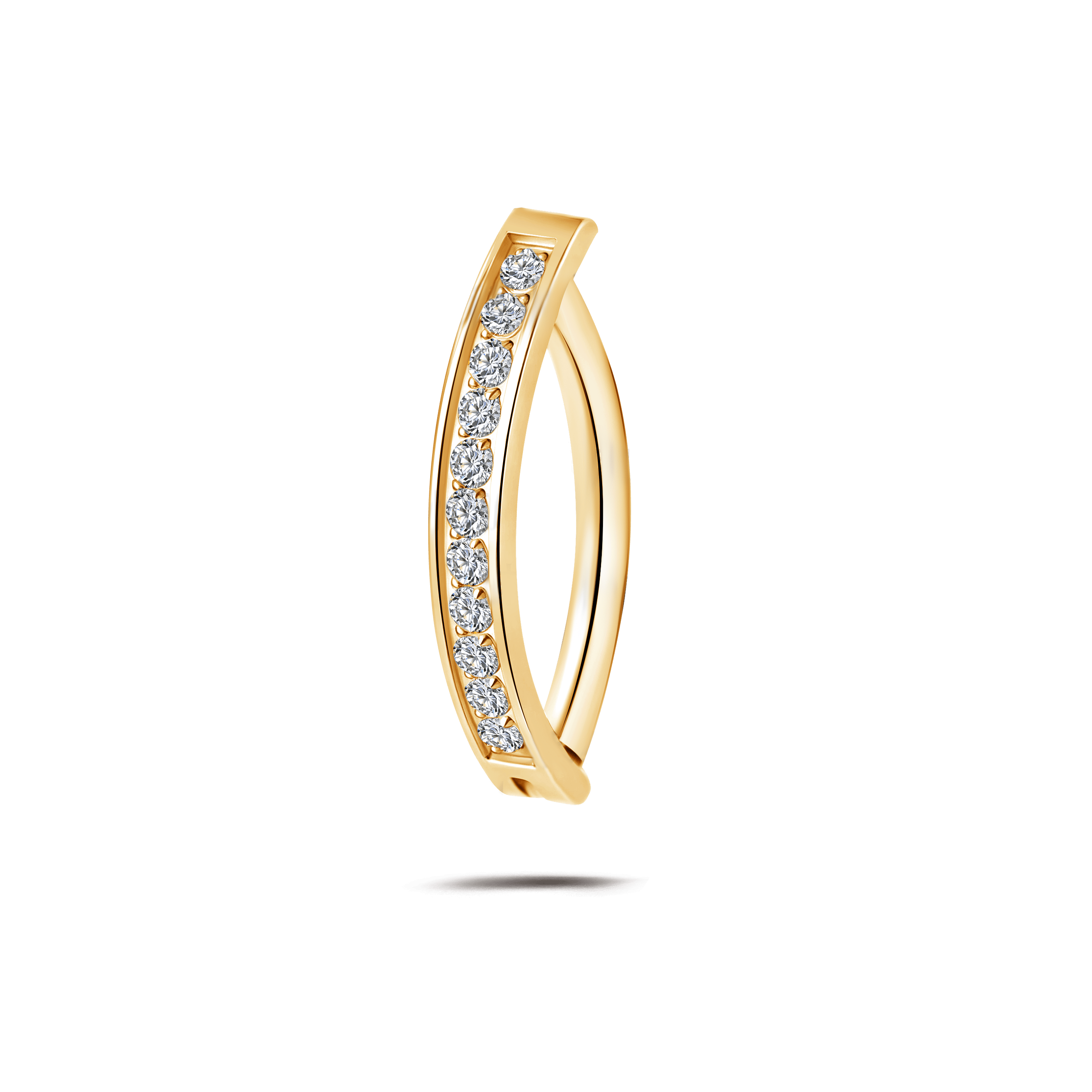 Piercing ombelico cerchietto con pietre bianche in oro - NovaNavel®
