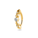 Piercing ombelico cerchietto con punto luce bianco in oro - NovaNavel®