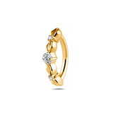 Piercing ombelico cerchietto con punto luce bianco in oro - NovaNavel®