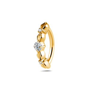 Piercing ombelico cerchietto con punto luce bianco in oro - NovaNavel®