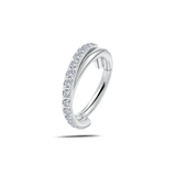Piercing ombelico cerchietto intreccio bianco in argento - NovaNavel