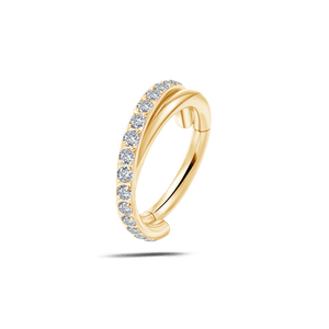 Piercing ombelico cerchietto intreccio bianco in oro - NovaNavel