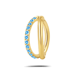 Piercing ombelico cerchietto one side luxury acquamarina in oro - NovaNavel