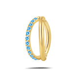 Piercing ombelico cerchietto one side luxury acquamarina in oro - NovaNavel