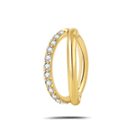 Piercing ombelico cerchietto one side luxury bianco in oro - NovaNavel