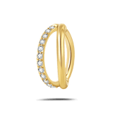 Piercing ombelico cerchietto one side luxury bianco in oro - NovaNavel