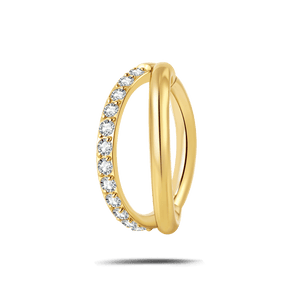 Piercing ombelico cerchietto one side luxury bianco in oro - NovaNavel