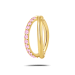 Piercing ombelico cerchietto one side luxury rosa in oro - NovaNavel