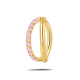 Piercing ombelico cerchietto one side luxury rosa in oro - NovaNavel