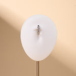 Piercing ombelico cerchietto ramato bianco in argento - NovaNavel®