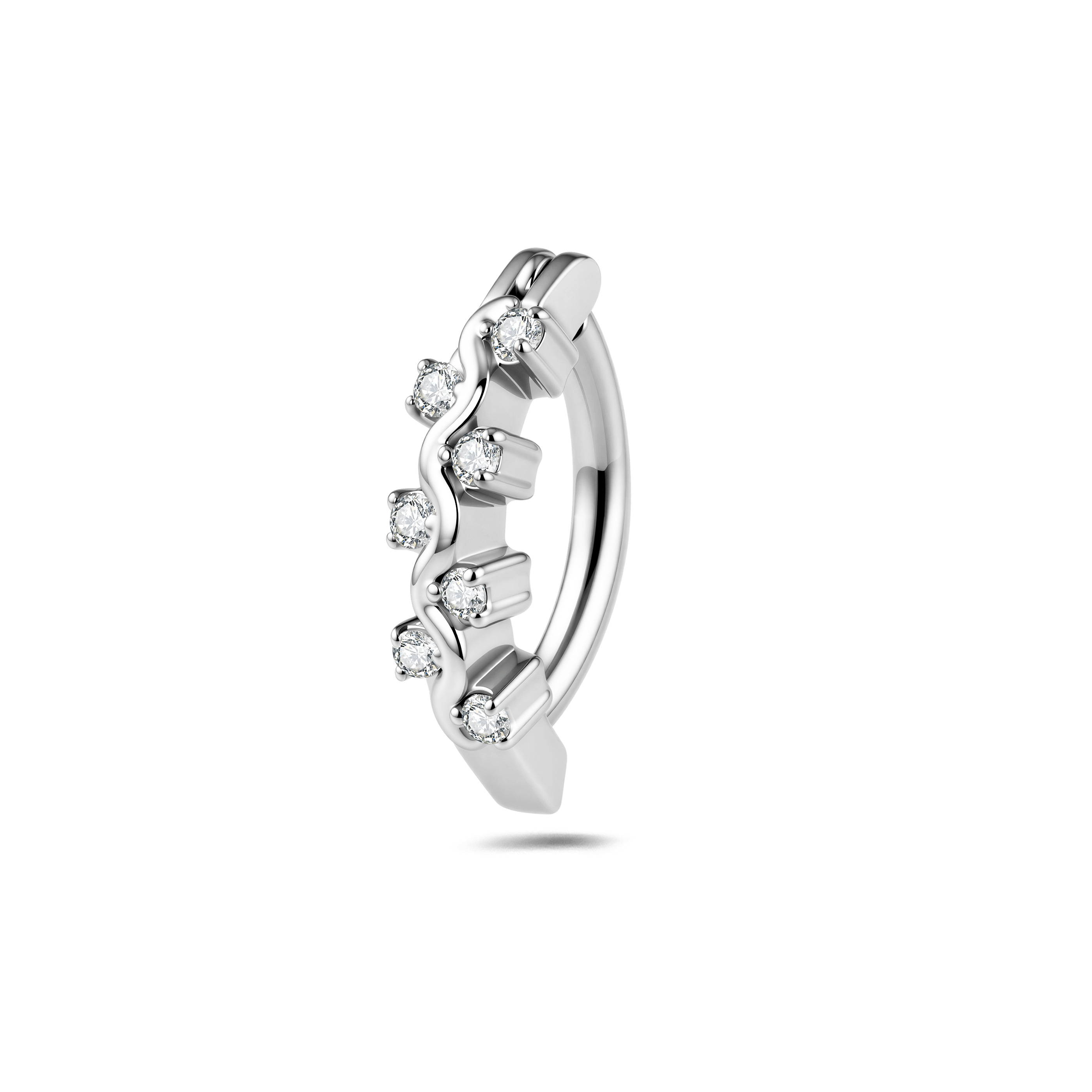 Piercing ombelico cerchietto ramato bianco in argento - NovaNavel®
