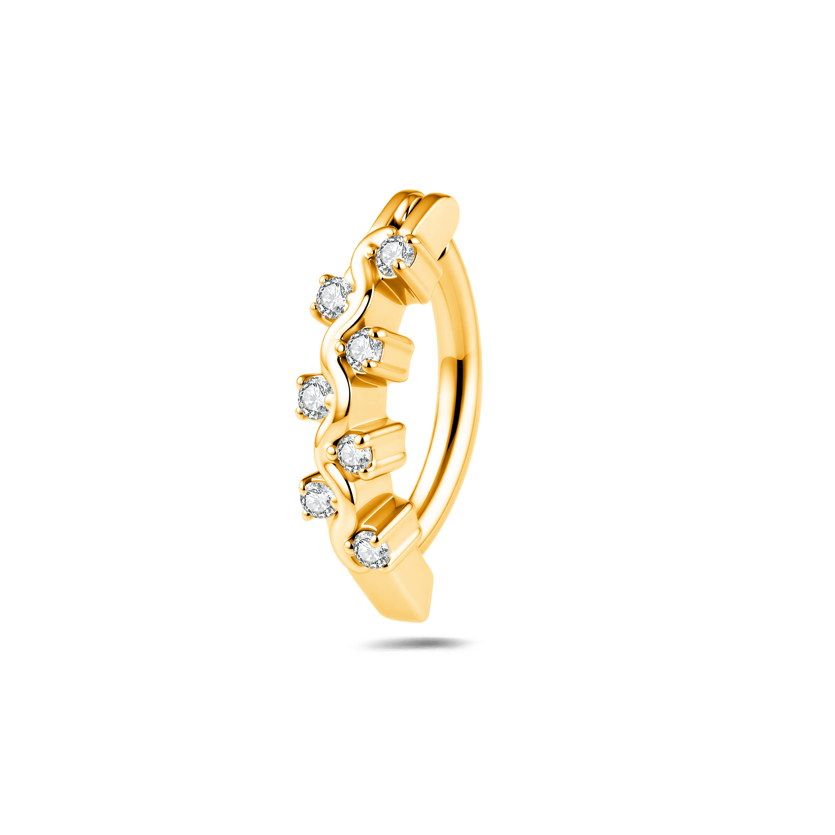 Piercing ombelico cerchietto ramato bianco in oro - NovaNavel®