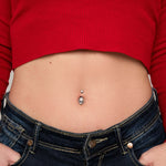 Piercing ombelico cinque grappoli aurora boreale in argento - NovaNavel