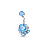 Piercing ombelico cinque grappoli azzurri in argento - NovaNavel