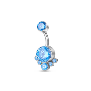 Piercing ombelico cinque grappoli azzurri in argento - NovaNavel