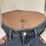 Piercing ombelico con cuore e pendenti in argento - NovaNavel