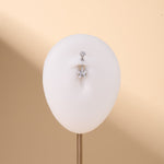 Piercing ombelico con doppia stella bianca in argento - NovaNavel®