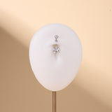 Piercing ombelico con doppia stella bianca in argento - NovaNavel®