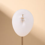 Piercing ombelico con doppia stella bianca in oro - NovaNavel®