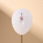 Piercing ombelico con doppia stella rosa in argento - NovaNavel®