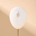 Piercing ombelico con doppio cuore bianco in argento - NovaNavel