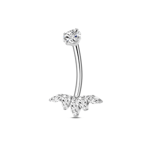 Piercing ombelico crystal in argento - NovaNavel
