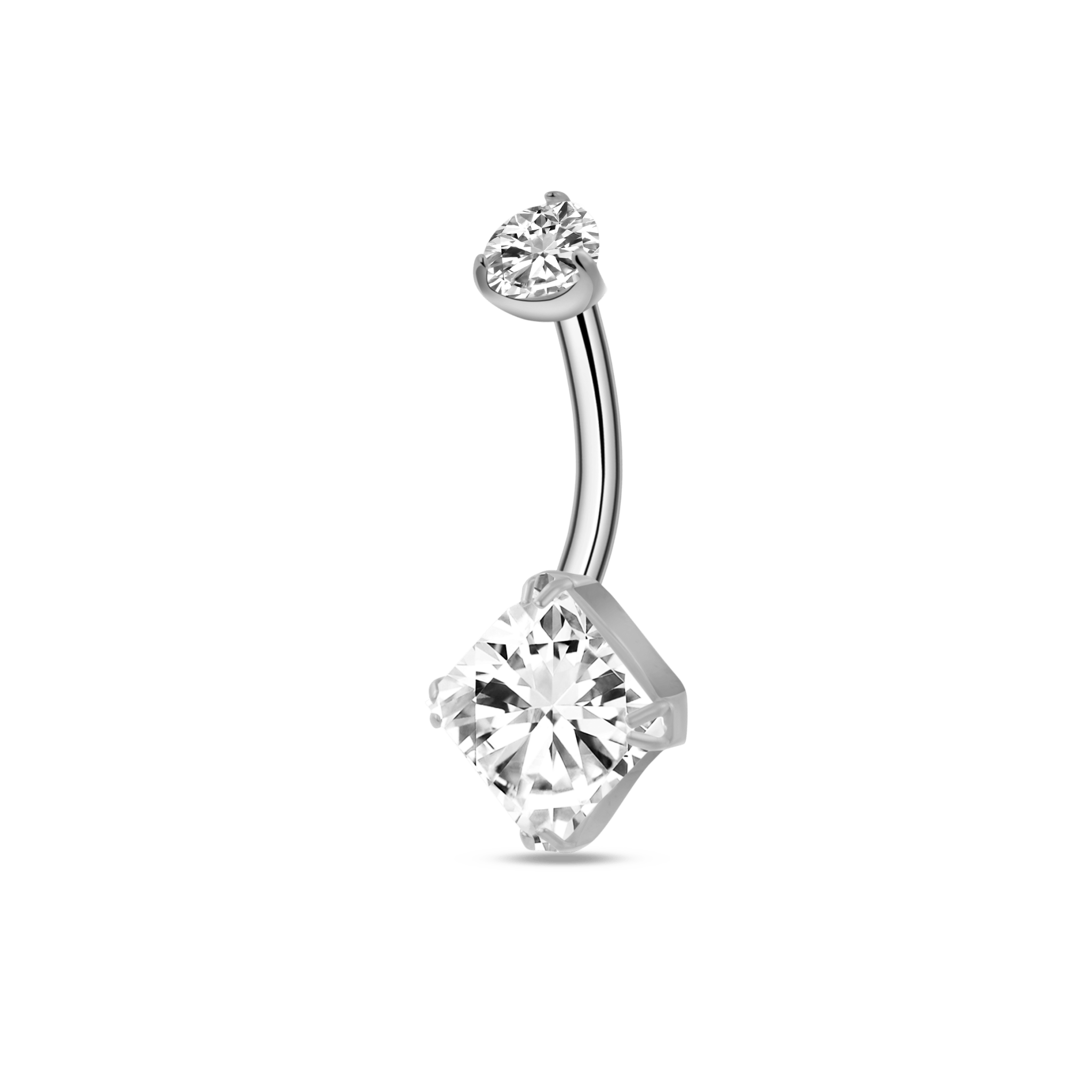 Piercing ombelico cubico in argento - NovaNavel