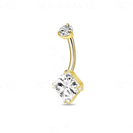 Piercing ombelico cubico in oro - NovaNavel