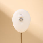 Piercing ombelico cuore dal bordo di pietre bianche in argento - NovaNavel