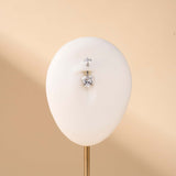 Piercing ombelico cuore splendente bianco in argento - NovaNavel