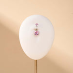 Piercing ombelico cuore splendente rosa in argento - NovaNavel