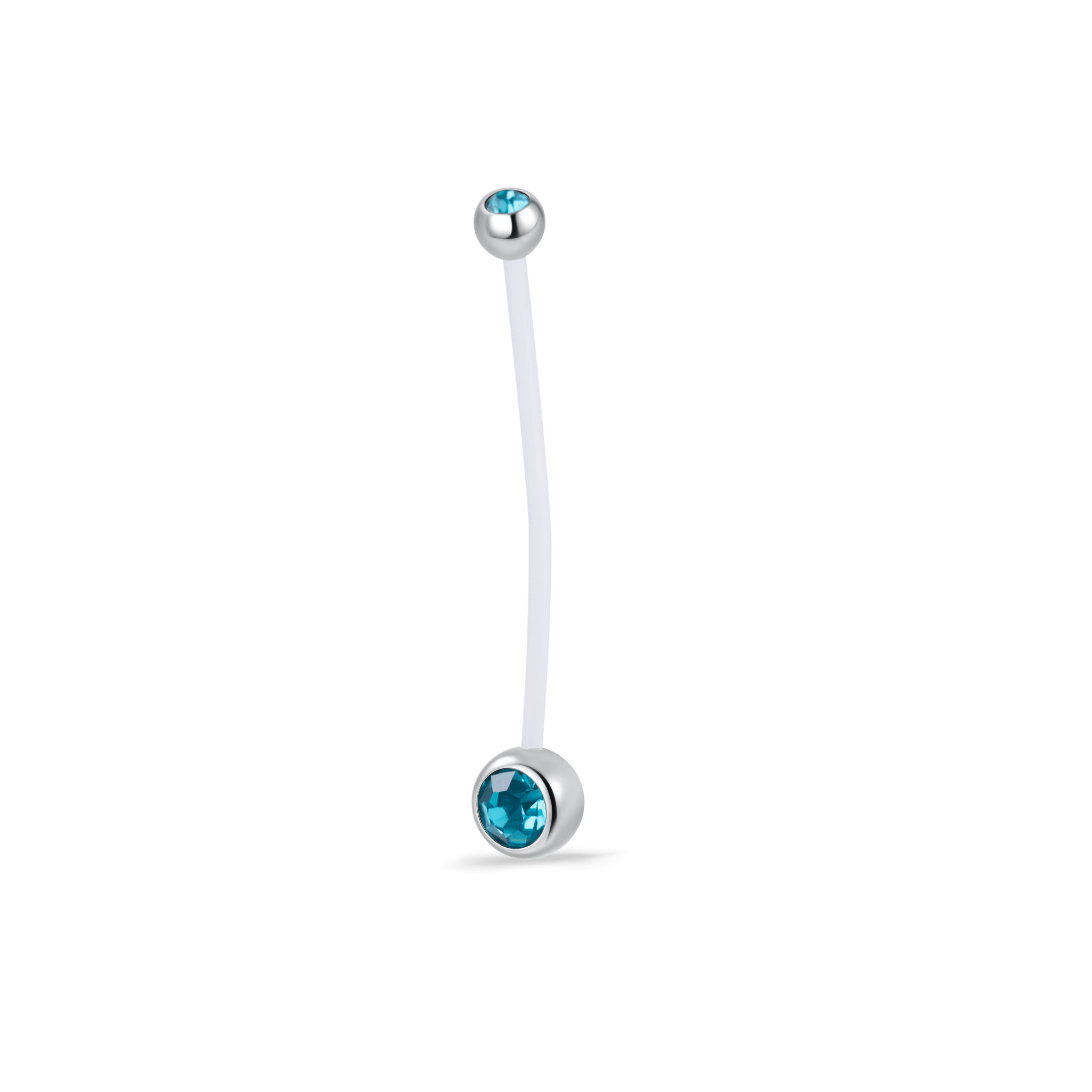 Piercing ombelico da gravidanza pietra azzurra in argento - NovaNavel