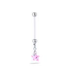 Piercing ombelico da gravidanza stella rosa in argento - NovaNavel