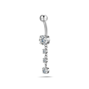 Piercing ombelico diamantini in argento - NovaNavel