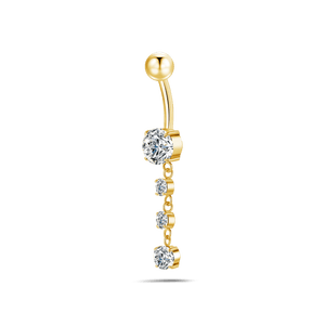 Piercing ombelico diamantini in oro - NovaNavel