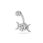 Piercing ombelico doppia luna in argento - NovaNavel
