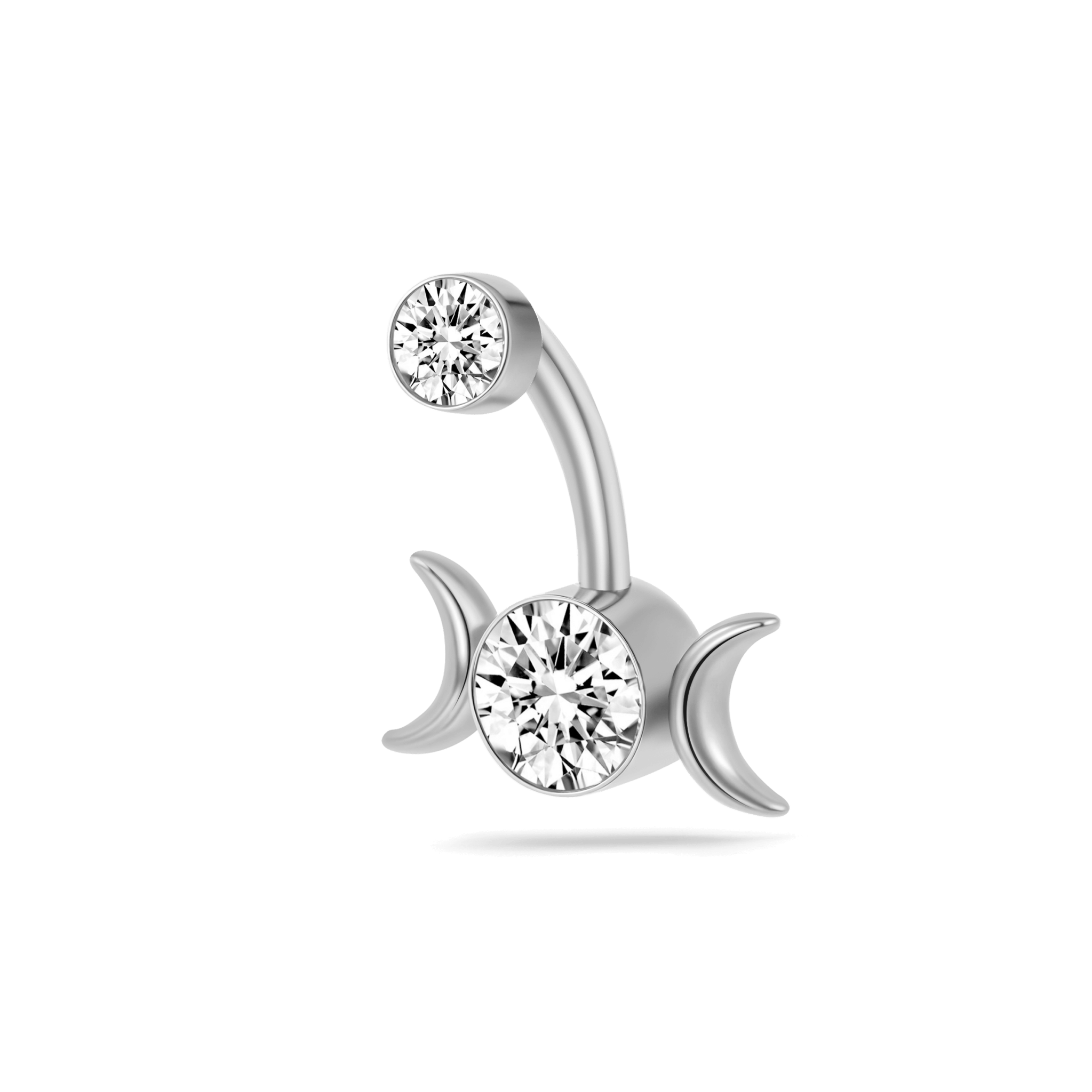 Piercing ombelico doppia luna in argento - NovaNavel