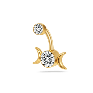 Piercing ombelico doppia luna in oro - NovaNavel