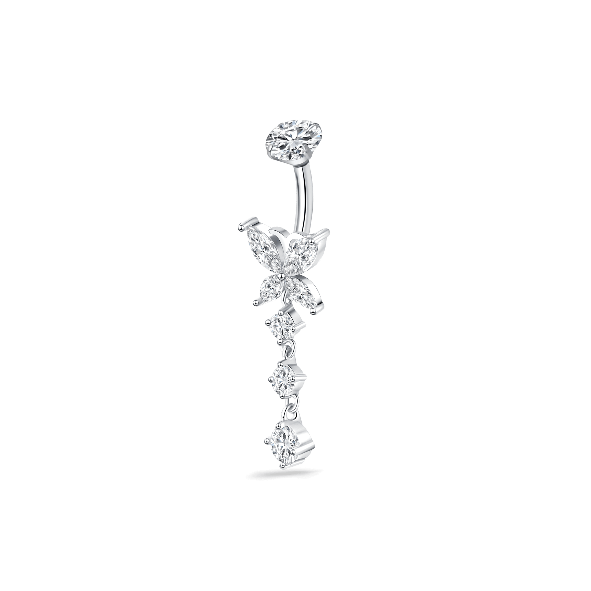 Piercing ombelico farfalla con pendente delux in argento - NovaNavel