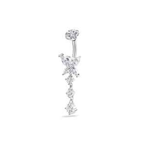 Piercing ombelico farfalla con pendente delux in argento - NovaNavel