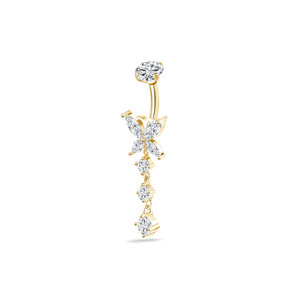 Piercing ombelico farfalla con pendente delux in oro - NovaNavel