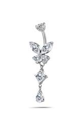 Piercing ombelico farfalla etherea bianca in argento - NovaNavel