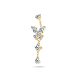 Piercing ombelico farfalla etherea bianca in oro - NovaNavel