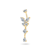 Piercing ombelico farfalla etherea bianca in oro - NovaNavel