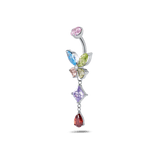 Piercing ombelico farfalla etherea multicolor in argento - NovaNavel®