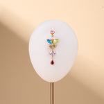 Piercing ombelico farfalla etherea multicolor in oro - NovaNavel®