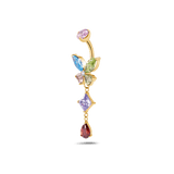 Piercing ombelico farfalla etherea multicolor in oro - NovaNavel®