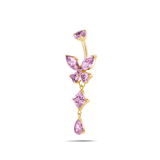 Piercing ombelico farfalla etherea rosa in oro - NovaNavel