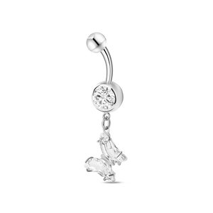 Piercing ombelico farfalla incantata in argento con cristalli bianchi - NovaNavel